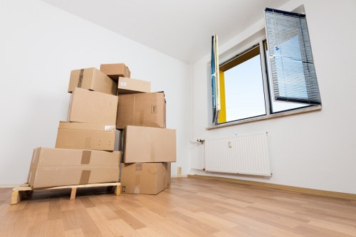 Packed boxes ready for a small removal in Chessington